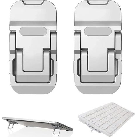 2 mini elevadores de teclado, soportes de aluminio para portátil, soporte para teclado de ordenador, elevadores de portátil plegables invisibles (1/5)