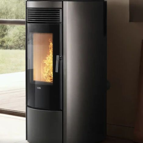 Stufa a pellet canalizzazione Omega 120S da 12.5 kw nera Klover (1/3)