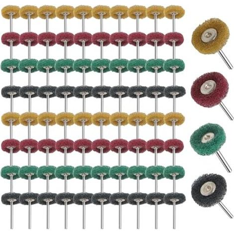Confezione da 80 dischi abrasivi da 25 mm per Dremel, P120, P180, P320, P400, utilizzabili per lucidare metallo, ceramica, legno. (1/5)