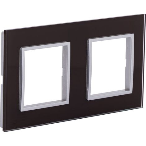 Plaque de finition double en verre Kalya - Marron -