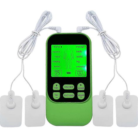 Appareil TENS portable pour soulager les douleurs dorsales, stimulateur musculaire EMS, appareil de relaxation corporelle complète pour une utilisation à domicile (vert). (1/5)