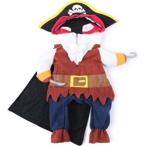Lustiges und strapazierfähiges Piratenkostüm für Hunde und Katzen aus Polyester (Größe S)