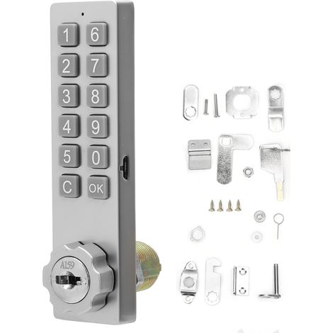 Serrure d'armoire à clavier, mot de passe, déverrouillage de sécurité en alliage de Zinc avec accessoire de montage (1/5)