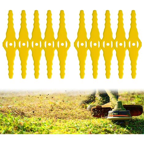 10 Pièces Nouvelles Lames de Rechange en Plastique, Lame Plastique Coupe Bordure, Lames de Tondeuse Jardin Tondeuse Accessoires, 140mm Lame Débroussailleuses à Gazon, pour Jardin Pelouse (Color 1) (1/5)
