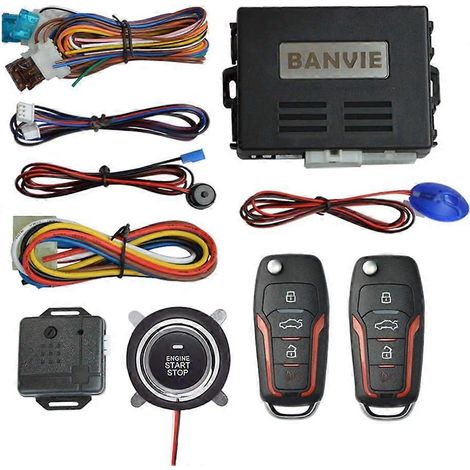 BANVIE ① Schlüsselloses Auto-Sicherheitsalarmsystem + ② Fernstartsystem + ③ Start-Stopp-Taste (1/5)