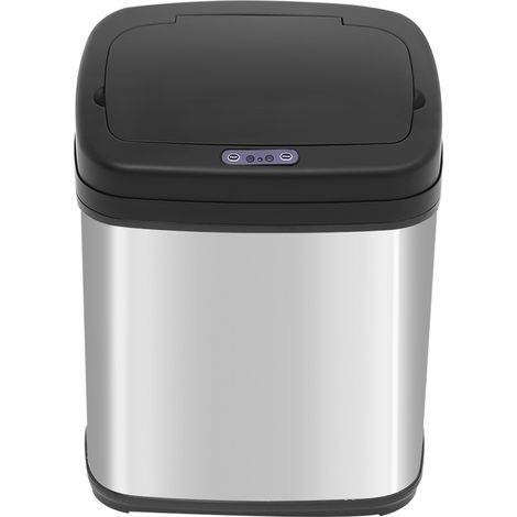 Poubelle de cuisine 20L capteur infrarouge ouverture automatique seau intérieur amovible 33x25x42.5 cm argent noir