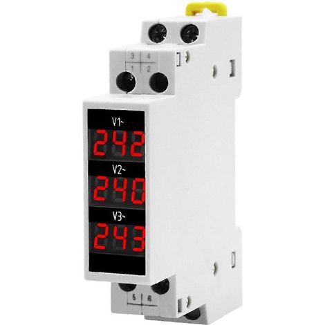Dreiphasen-Voltmeter BV-3R mit digitaler LED-Anzeige, modulares Voltmeter (1/5)