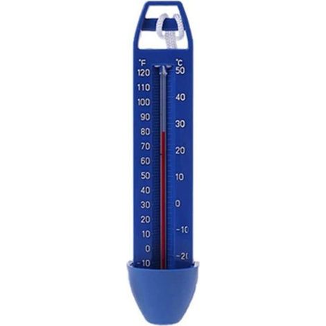 Thermomètre de piscine flottant bleu - étanche, °C/°F, avec corde (1/4)