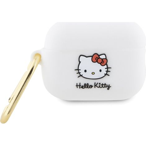 Custodia per AirPods Pro 2 Hello Kitty 3D in silicone bianco (1/4)