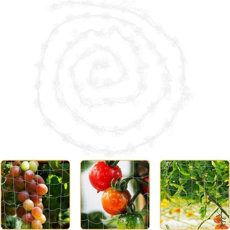 Filet de treillis de jardin pour support à plantes, lot de 4, en polyester blanc. (1/5)