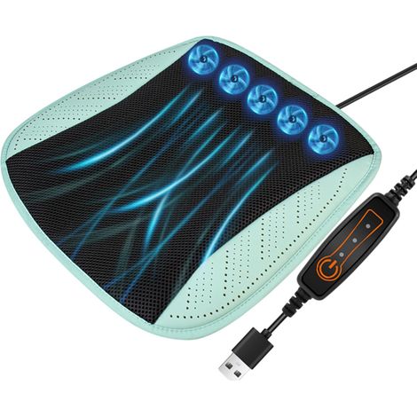 Coussin De Siège Auto Ventilé - 1 Unité - Maille Et Coton - 8 Ventilateurs USB - Pour Conduite Été - 44x44cm