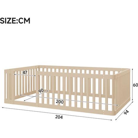 Polsterbett aus Stoff in Cream 204 x 94 x 60 cm HOMAIRE (1/5)
