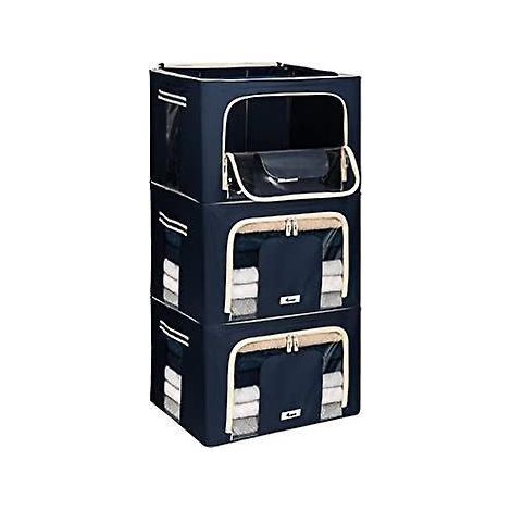 rangement Vtements Avec Fermeture Clair - Rangement Pour Vtements Et Penderie, Couette, Draps - Stable Sac Rangement Vtements Pliable Avec Cadre (1/5)