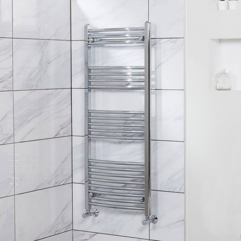 WarmeHaus Curved Heated Towel Rail Chrome 1200x500mm