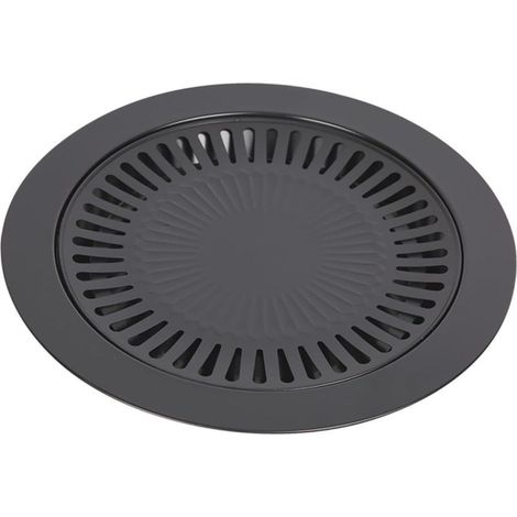 Poêle à Barbecue Antiadhésive Pour Cuisson Viande Grillée, Plaque De Cuisson 32 Cm En Acier Résistant à La Chaleur, Compatible Réchaud Gaz, Pour Barbecue En Extérieur Et Repas Entre Amis (1/5)