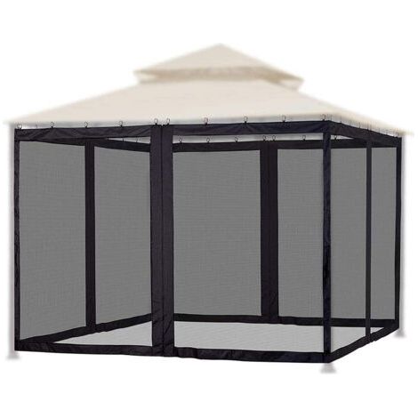 Moustiquaire pour auvent de terrasse, parasol, moustiquaire pour porche, patio et espaces de vie extérieurs, murs de patio à 4 panneaux avec fermeture éclair (1/5)