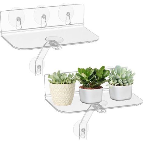 Fensterpflanzenregale: 30 cm transparentes Acryl-Pflanzenregal mit Füßen, durchsichtiges Fensterregal, Wandregal für Blumen und Sukkulenten (1/5)