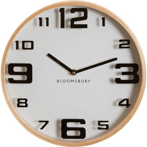 Premier Housewares Vitus White Wood Large Numbers Wall Clock (1/3)