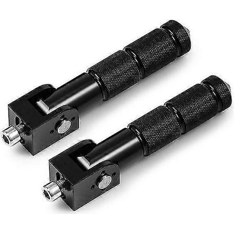1 Paar Motorradpedale, Fußrasten, 8 mm, universell, klappbar, für Roller und Motorräder – schwarz (1/5)