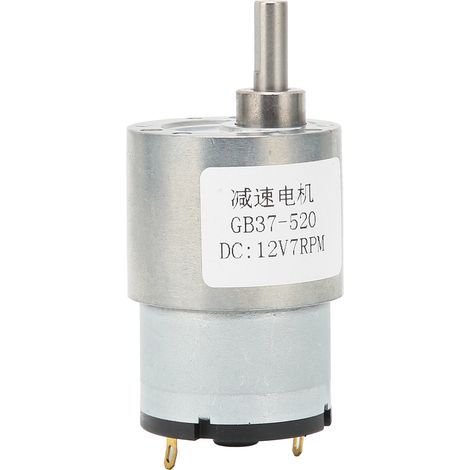 Moteur à Engrenage Micro DC 12V Réducteur de Vitesse 7RPM Accessoire Machine GB37‑520