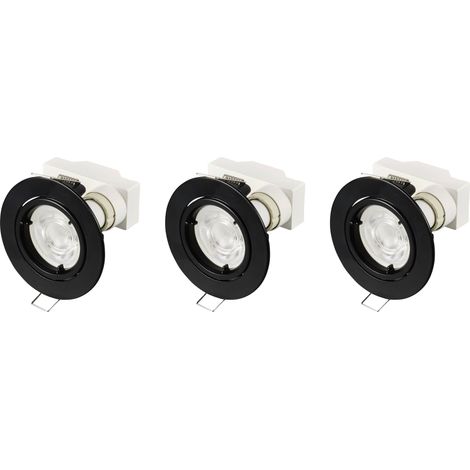 Sygonix SY-6417590 Luminaire à LED encastrable jeu de 3 LED GU10 3 W noir A764033 (1/5)
