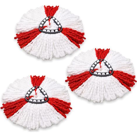 Juego de 3 cabezales de repuesto para mopa de microfibra compatibles con Vileda 3 en 1 Turbo Mop, lavables a máquina para todo tipo de suelos. (1/5)