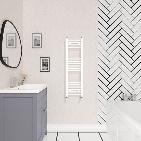 Bathroom Straight Heated Towel Rail Radiator Ladder Warmer Heating White 1000x300mm