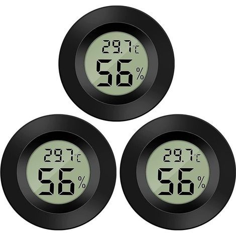 Termómetro higrómetro digital LCD mini para temperatura y humedad -50-70℃ 10%-99% HR. Termómetro portátil con indicador de temperatura e higrómetro para oficinas, cocinas, humidores, incubadoras y rep (1/4)