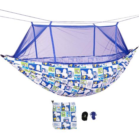 Hamac Double Person avec Moustiquaire - Motif Chien pour Camping et Voyage (1/5)