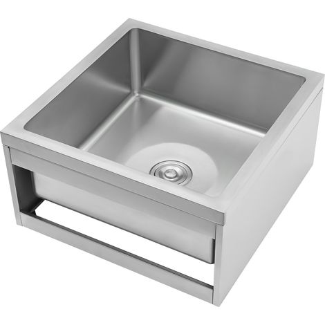 Edelstahl-Wischbecken – Professionelles Waschbecken, Küchenspüle, freistehendes Wischbecken, 60,96 × 60,96 × 33,02 cm, ohne Spritzschutzrand (1/5)