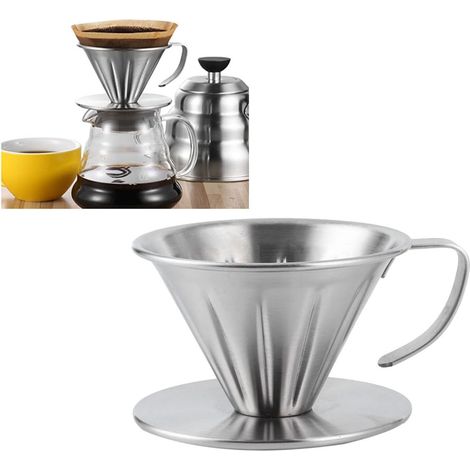 Kaffeemaschine aus Edelstahl, Trichter kompatibel mit Filterkaffeemaschinen, handwerklicher Kaffeefilter (1/5)