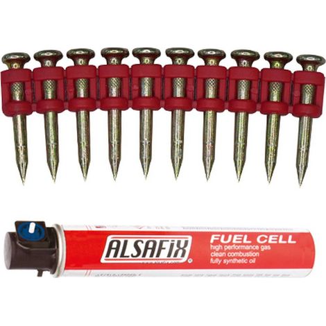 1 000 Clous Béton Ti-1 000/27 Xtra-Hard (Xh) - 3/6.3x27 mm + 1 Cartouche de Gaz C40G1 - D-Work (1/2)