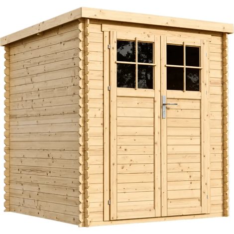 TIMBELA M309F+M309G Casetta da Giardino in Legno per Esterni CON PAVIMENTO TRATTATO - A200x204x204 cm/3.53 m2 - con porta con serratura di alta qualità - Piccola Casetta in Legno, Rimessa Attrezzi (1/4)
