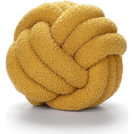 Coussin décoratif rond en peluche douce à nœud pour canapé et salon, tissé à la main. (1/5)