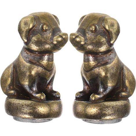 SEWACC Lot de 2 charnières décoratives en cuivre pour porte, motif chiot vintage (1/5)