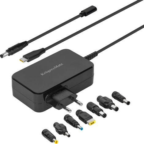 Fuente de alimentación universal Kruger&Matz de 90 W con función Power Delivery, 7 puntas