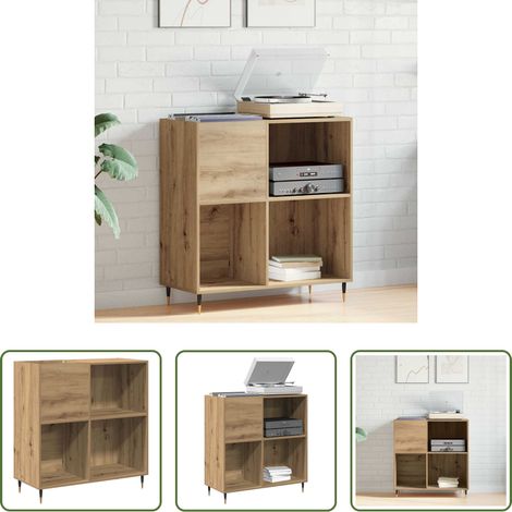 Holzregal - Schallplattenschrank mit Regal Artisan-Eiche 85 x 38 x 89 cm (1/5)