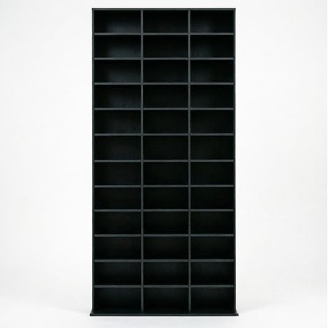 Librería porta CD y DVD de MDF negro MODENUIT (1/5)