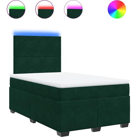 Maison Exclusive - Cama box spring con colchón terciopelo verde o (1/5)