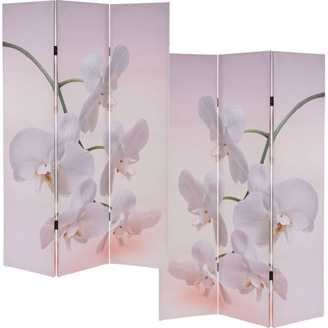 Biombo separador de ambientes de 3 paneles 180x120 cm diseño orquídea PAR04015