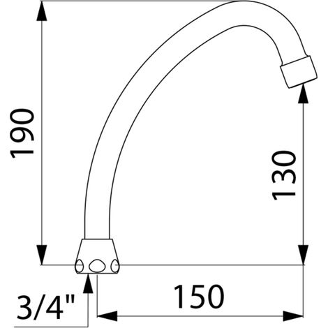 Rompigetto universale a collo d'oca F3/4 L.150-H130 DELABIE regolabile - 965152