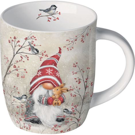 Petit mug en porcelaine fine 0,2 l lutin dhiver