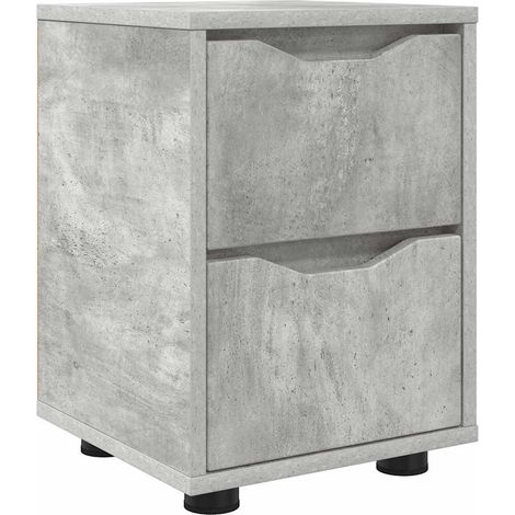 Maison Exclusive - Mesa de Noche con cajón Gris Concreto 30,5 x 3