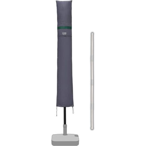 Housse de Protection pour Ø200 cm / 200 x 150 cm / 200 x 125 cm Parasol,Couverture de Parasol avec Grilles D’aération,100% Polyester,Gris foncé (1/5)