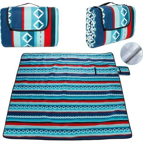 200 x 200 cm Couverture Tapis de Pique-Nique, Imperméable Pliable Couverture composée de Trois Couches et avec Poignée, pour Camping Jardin Camping, randonnée et Pique-Nique (1/5)