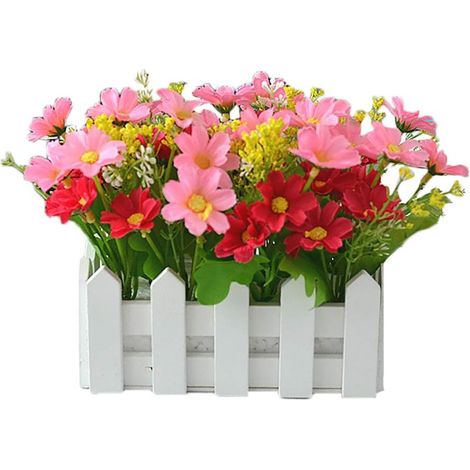 Fleurs artificielles en pot, fleurs artificielles jaunes et blanches-AquaForge (1/5)