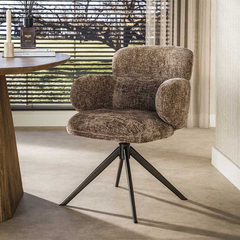 Chaise de salle à manger pivotante moderne en tissu (lot de 2) Lexy (1/5)