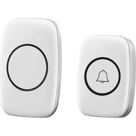 Timbre electrónico individual con control remoto, color blanco.