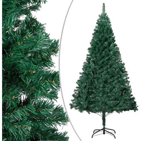 Arbre de Noël artificiel, Sapin de Noël Artificiel pour Décoration de Fête de Noël avec LED et boules Vert 210 cm PVC LKOWF33820 (1/5)