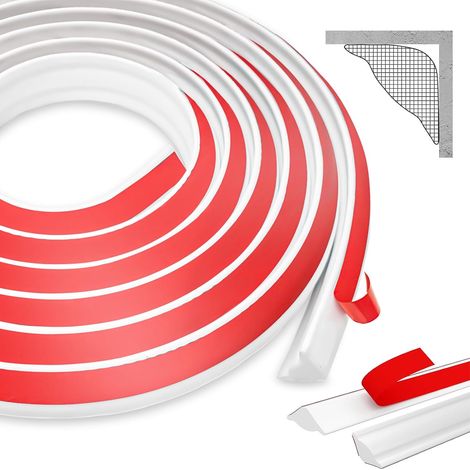 Moulures de plafond flexibles autocollantes - 6 m - 27 mm x 20 mm - Triangle TPE - Moulures en stuc - Plan de travail de cuisine (1/5)